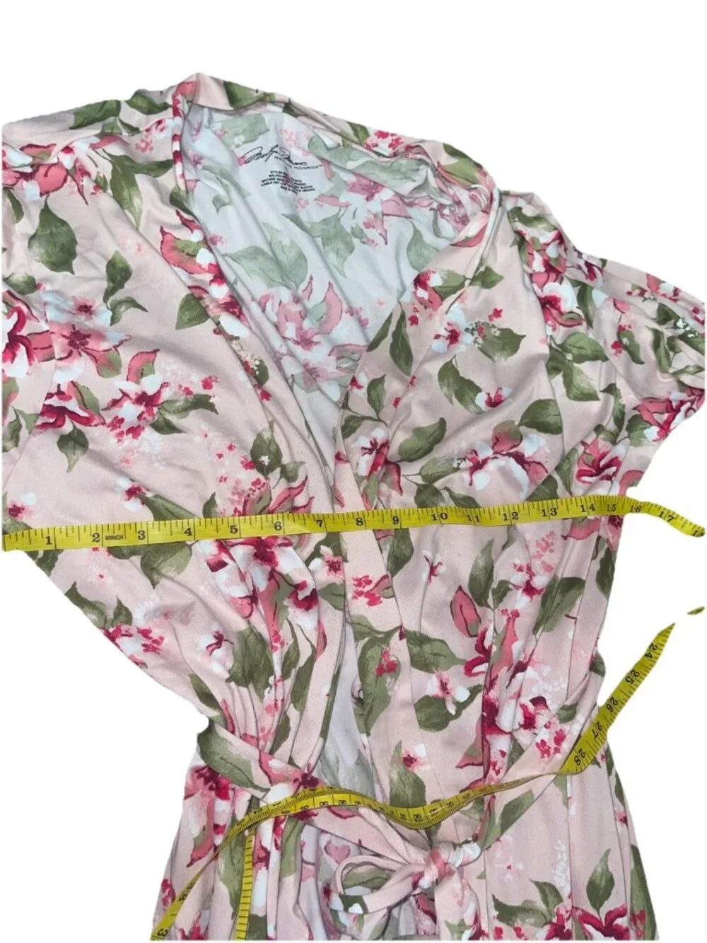MARILYN MONROE Women's Size XL Pink Floral Dressing Gown Robe & Pajama Top Set